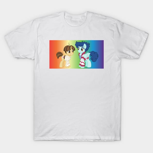 rainbow Curly Winds and Wiz Kid ponies dressed T-Shirt by CloudyGlow